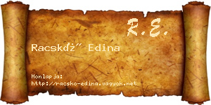 Racskó Edina névjegykártya