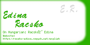 edina racsko business card